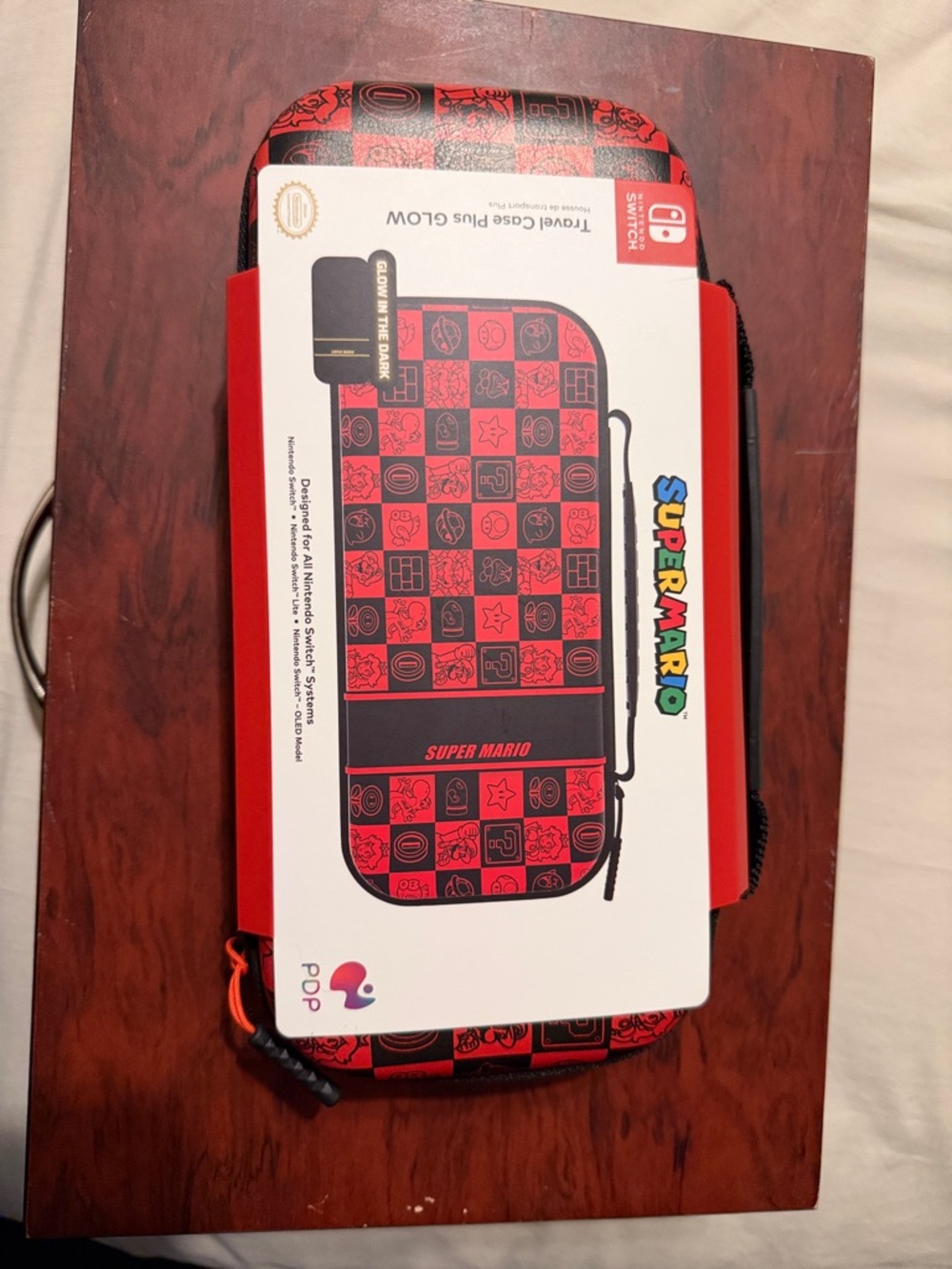 Nintendo Super Mario Travel Case - Red & Black Checker